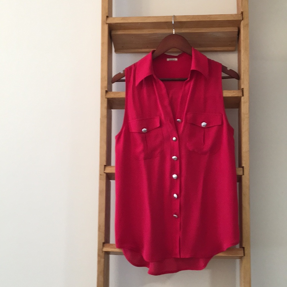 L’Agence 100% silk red blouse